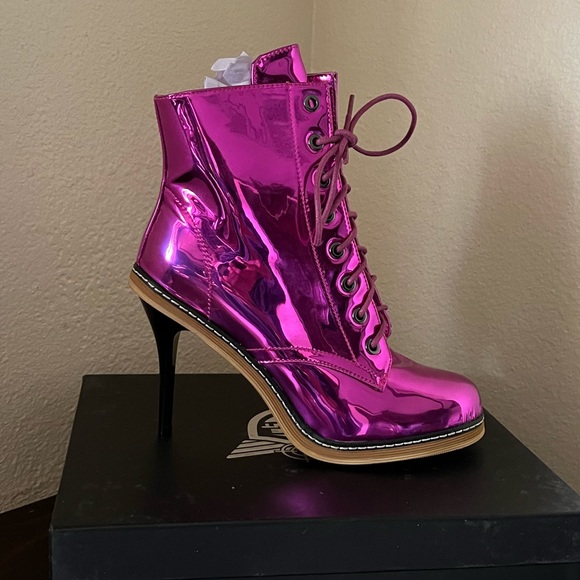 Magenta combat heels - Picture 6 of 8